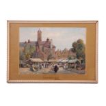 JOSEPH W. MILLIKEN fl.1887-1930 WATERCOLOUR. Place Des Orientaux, Bruges, 24.5cm high, 34.5cm wide -