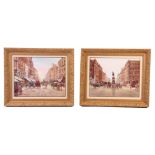 K. CHERRINGTON PAIR OF EARLY 20TH CENTURY WATERCOLOURS. Holborn Circus, and New Bond Street, 35cm