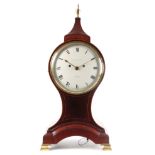 JAMES HOUGHTON, LONDON A GEORGE III FIGURED MAHOGANY BALLOON SHAPED BRACKET CLOCK the pagoda top