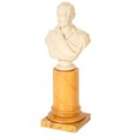 A FINE 19TH CENTURY IVORY BUST MODEL OF LORD ELPHINSTONE AFTER MATTHEW NOBLE, BY BENJAMIN