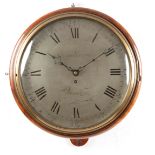MEDDELCOAT, LONDON A GEORGE III MAHOGANY WALL HANGING DIAL CLOCK OF LARGE SIZE the 14'' engraved