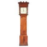 WILLIAM DRURY BANBURY A GOERGE III FIGURED OAK EIGHT DAY LONGCASE CLOCK with shaped moulded pediment