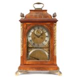 JOHN HOLMES, LONDON A RARE LATE 18TH CENTURY BRACKET CLOCK IN A LATER MAHOGANY CASE the 7" arch-