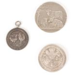 A COLLECTION OF THREE SILVER AGRICULTURAL MEDALS consisting of a cased Lancaster Christmas Dairy
