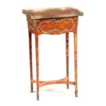 A 19TH CENTURY FRENCH KINGWOOD AND BURR WALNUT ORMOLU MOUNTED OCCASIONAL TABLE with serpentine