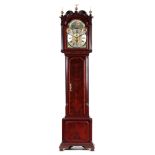 KENYON, LIVERPOOL A RARE GEORGE III FIGURED MAHOGANY TIDAL LONGCASE CLOCK the hood having a swan