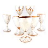 A MATCHED SET OF SEVEN 19TH CENTURY SHEFFIELD PLATE GOBLETS with gilt interiors, one pair with