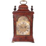 JAMES COX, LONDON A GEORGE III FIGURED MAHOGANY ORMOLU MOUNTED BRACKET CLOCK the case with bell