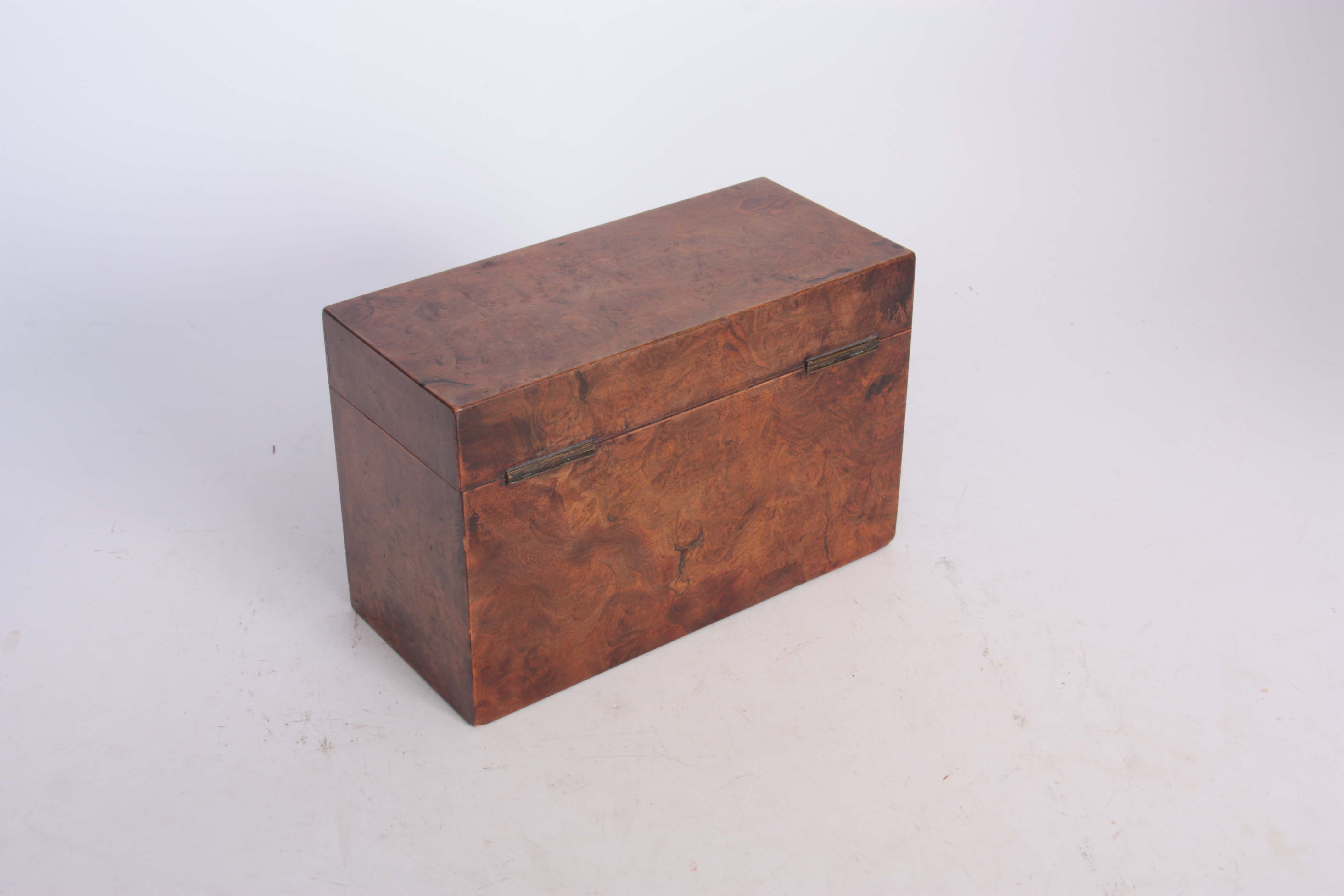A COLLECTION OF THREE BOXES comprising a late 19th Century burr walnut rectangular example with - Image 6 of 11