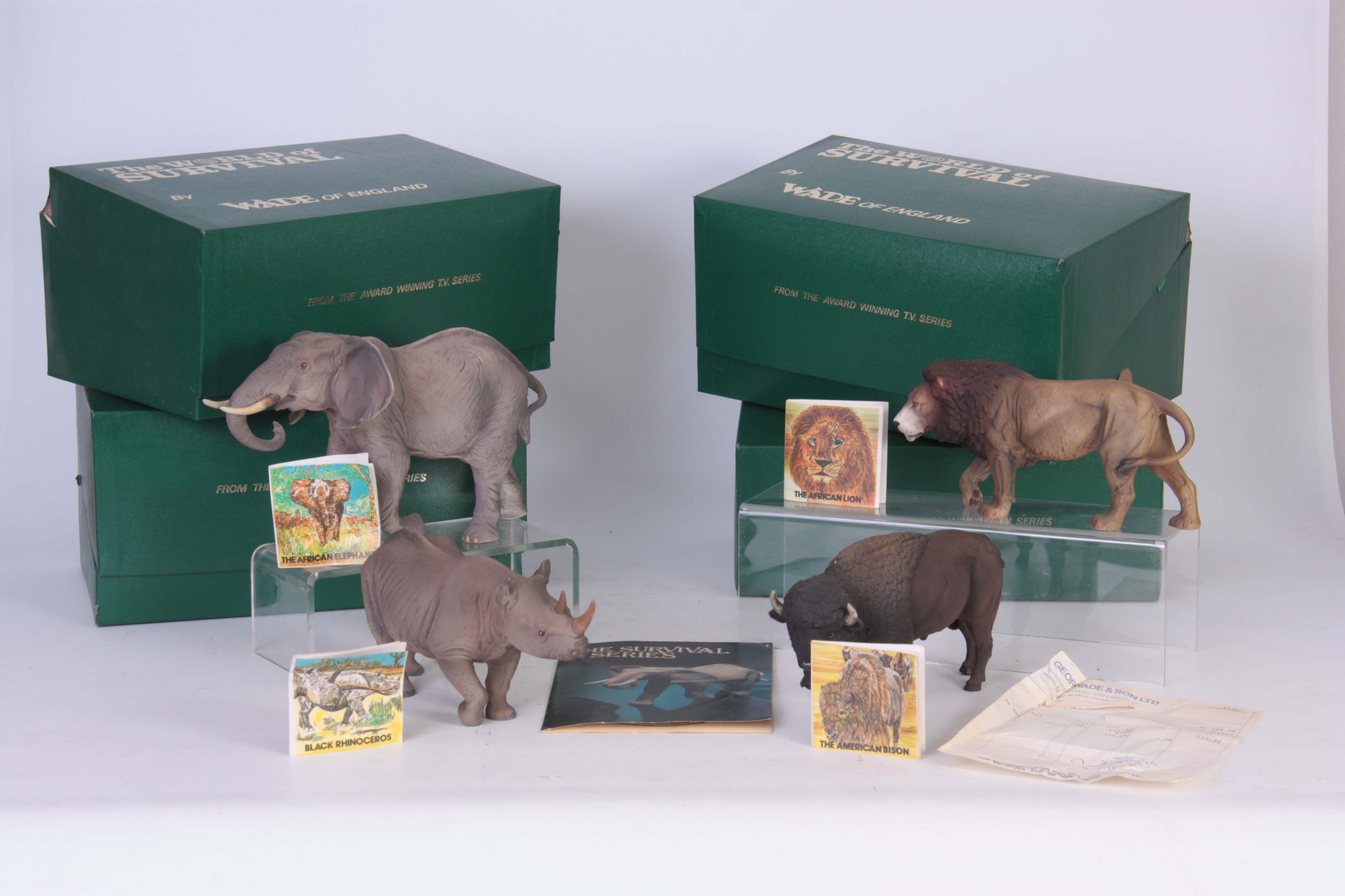 A GROUP OF FOUR WADE, ENGLAND 'WORLD OF SURVIVAL' WILD ANIMAL FIGURES comprising African Elephant, - Image 2 of 5