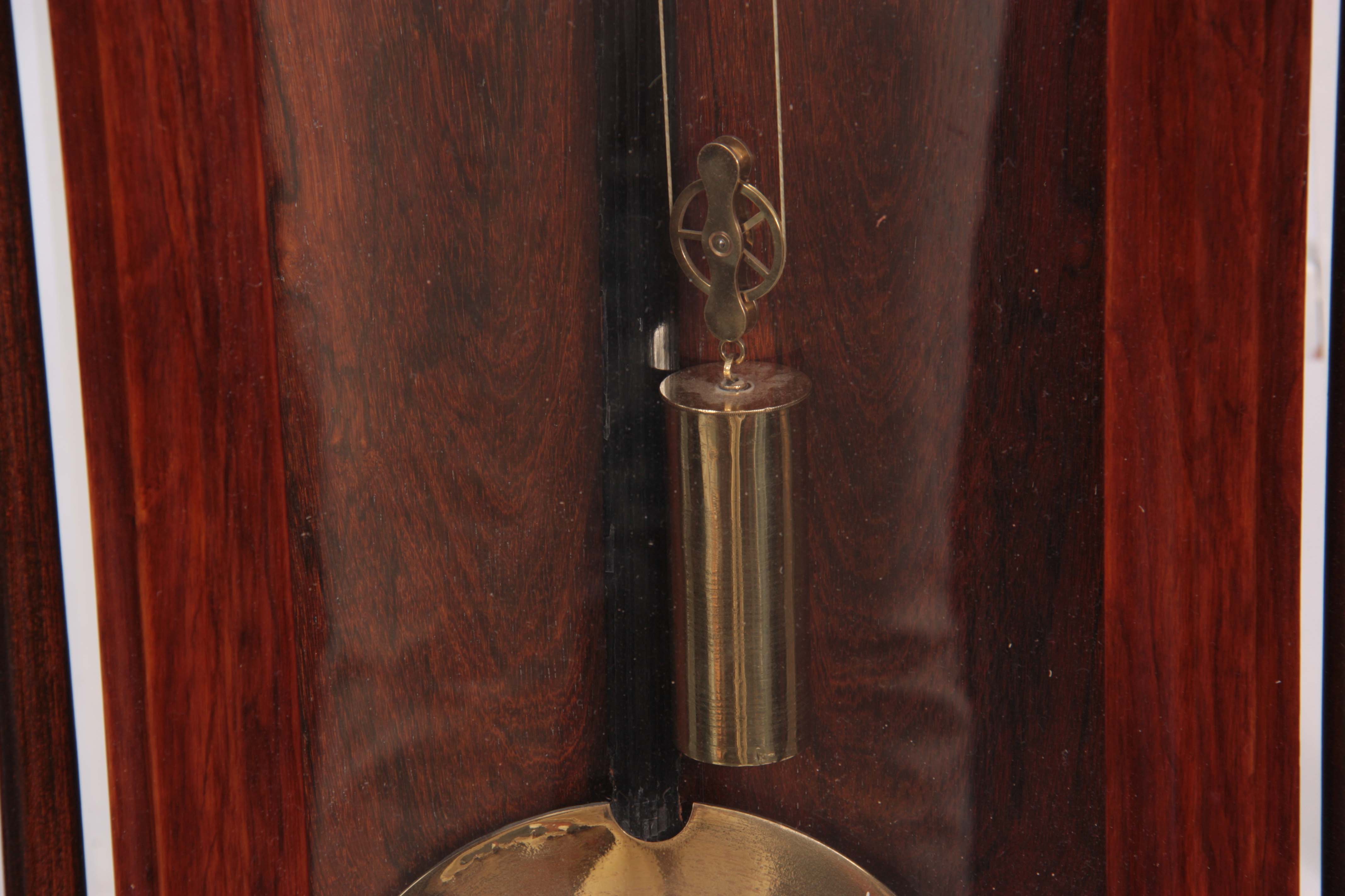 A GIANT-SIZE FIGURED WALNUT 8-DAY VIENNA REGULATOR WALL CLOCK the enamel dial with Roman numerals - Image 4 of 6