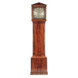 VULLIAMY, PALL MALL, LONDON A FIGURED MAHOGANY DOMESTIC REGULATOR LONGCASE CLOCK the hood with