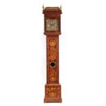 EDWARD BURGIS, LONDINI FECIT A LATE 17TH CENTURY WALNUT AND MARQUETRY 11" LONGCASE CLOCK the hood