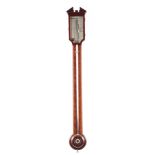 JOHN MERRY RONKETTI, NO. 180 HOLBORN, LONDON A GEORGE III MAHOGANY STICK BAROMETER the case with