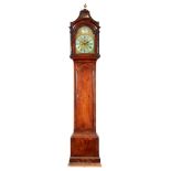 GEORGE CLARKE, LEADEN HALL STREET, LONDON A GEORGE II WALNUT LONGCASE CLOCK the pagoda top and