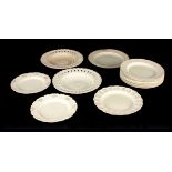 A LARGE COLLECTION OF 18TH/19TH CENTURY LEEDS CREAMWARE PLATES AND DISHES comprising a Set of