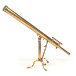 DOLLOND, LONDON A GOOD EARLY 19TH CENTURY LACQUERED BRASS 3" REFRACTING TELESCOPE IN FITTED MAHOGANY