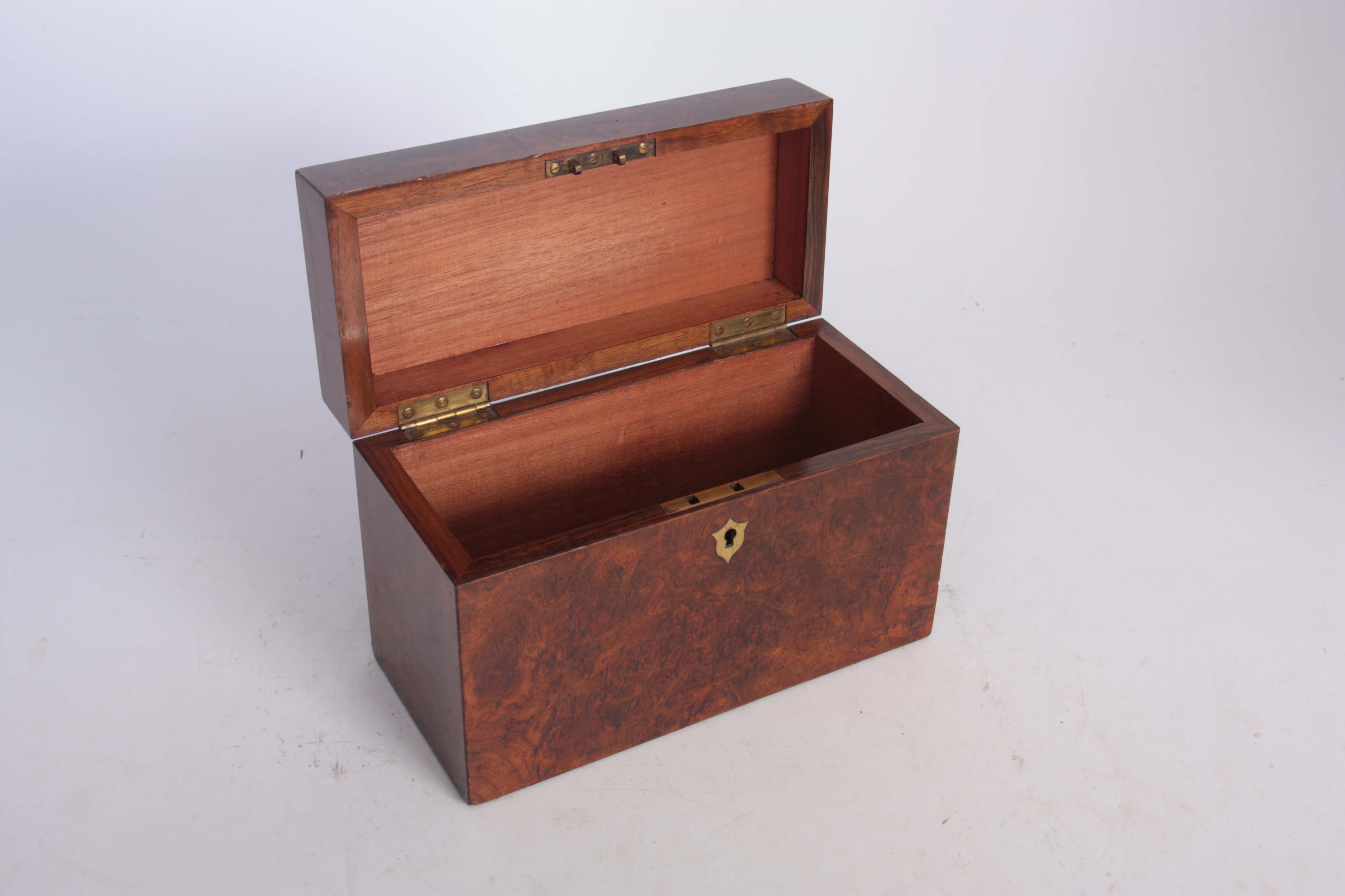 A COLLECTION OF THREE BOXES comprising a late 19th Century burr walnut rectangular example with - Image 4 of 11