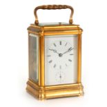 DROCOURT A 19TH CENTURY FRENCH GORGE CASE GRAND SONNERIE CARRIAGE CLOCK the brass moulded case