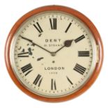 DENT. 61 STRAND LONDON. No. 1808 A LATE 19TH CENTURY MAHOGANY FUSEE WALL CLOCK the moulded