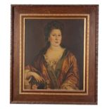 19TH CENTURY OIL ON CANVAS Portrait of Miss Bridget Powell 76cm high 63cm wide - mounted and in a