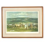 SIR ALFRED MUNNINGS SIGNED PRINT Cheltenham March Meeting, signed in pencil lower right corner and