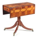 AN UNUSUAL GEORGE III SPECIMEN AND EXOTIC WOOD PARQUETRY INLAID PEMBROKE TABLE ATTRIBUTED TO HENRY