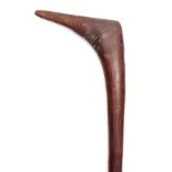 A 19TH CENTURY ABORIGINAL LEANGLE CLUB VICTORIA, AUSTRALIA having a linear textured grip and conical