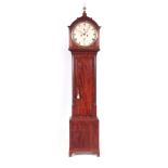 HOWDEN, EDINBURGH A REGENCY SCOTTISH MAHOGANY LONGCASE CLOCK the break arch top with shaped pediment