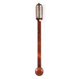 WILLIAMS, 68 BROAD QUAY, BRISTOL A 19TH CENTURY ROSEWOOD STICK BAROMETER the arched case with glazed