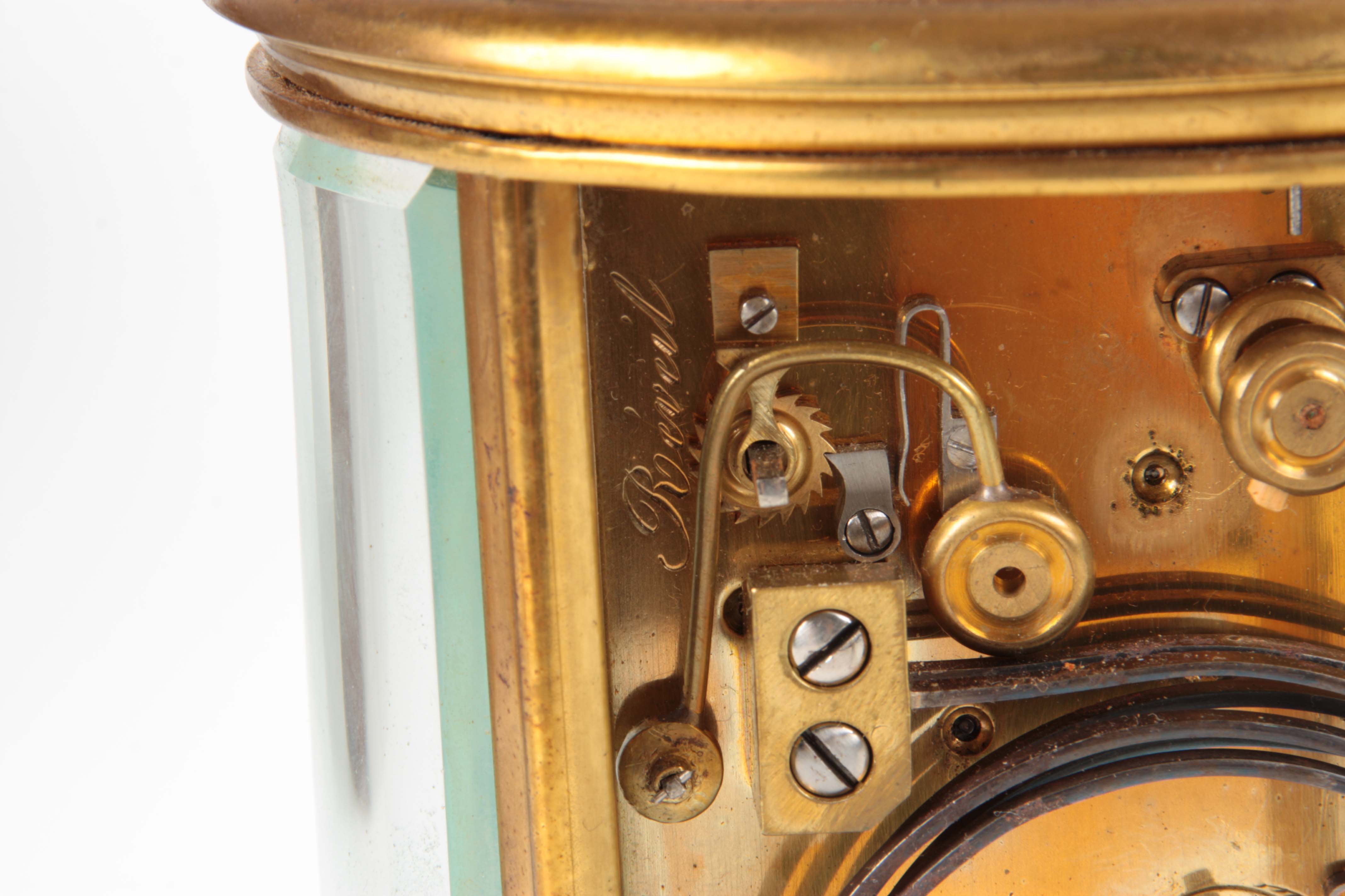 A LARGE LATE 19TH CENTURY FRENCH OVAL CASED REPEATING GRAND SONNERIE CARRIAGE CLOCK WITH CALENDAR - Image 7 of 12