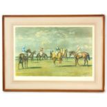 SIR ALFRED MUNNINGS SIGNED PRINT Before the Start, Newmarket, signed in pencil lower right corner