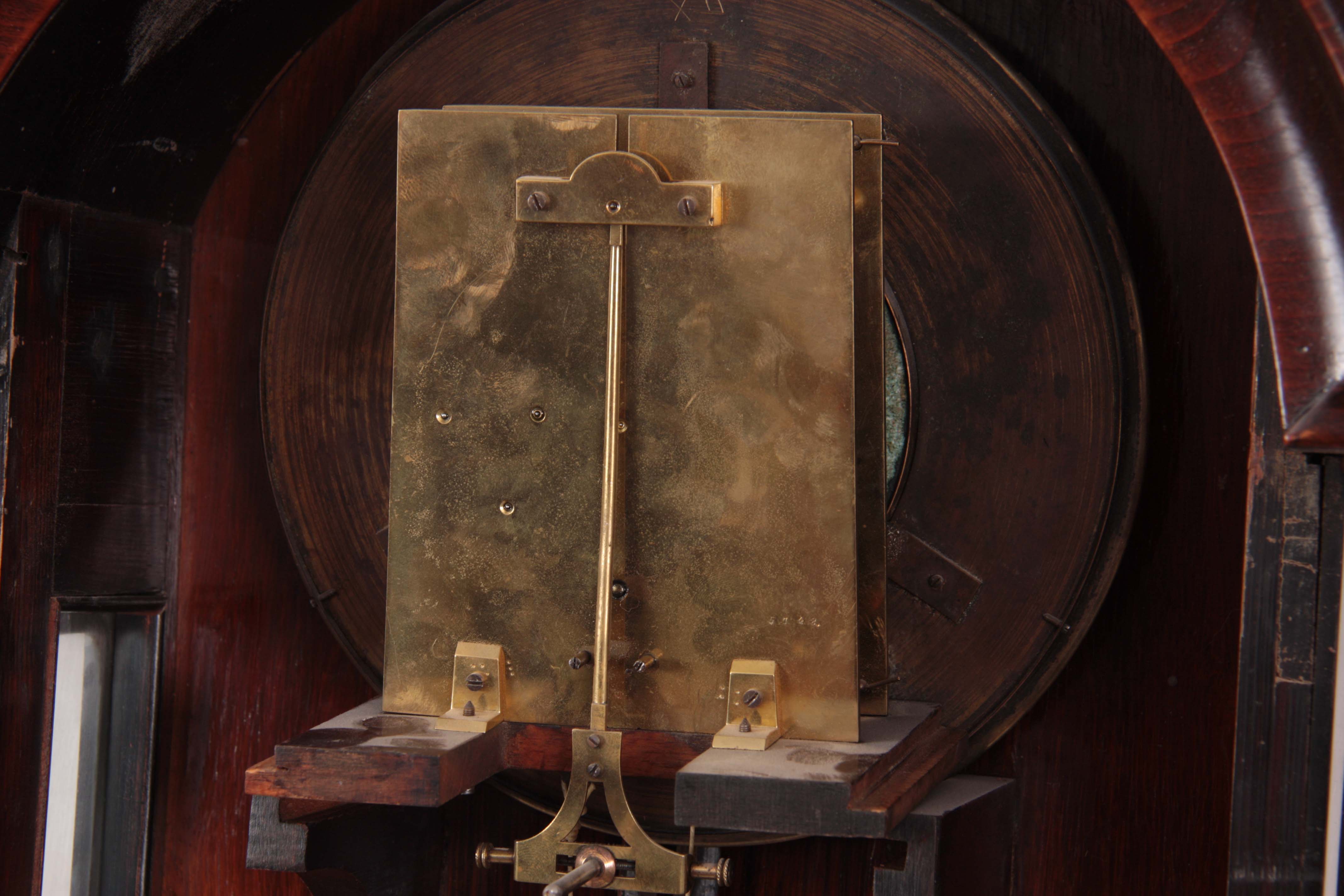 A GIANT-SIZE FIGURED WALNUT 8-DAY VIENNA REGULATOR WALL CLOCK the enamel dial with Roman numerals - Image 5 of 6