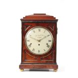 J & A McNAB, PERTH A REGENCY QUARTER CHIMING TRIPLE FUSEE BRACKET CLOCK the figured mahogany case