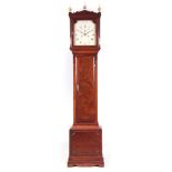 CHARLES HAYLEY, LONDON A LATE GEORGE III FIGURED MAHOGANY LONGCASE CLOCK the hood with shaped