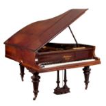 A GOOD QUALITY ROSEWOOD BLUTHNER LEIPZIG BABY GRAND PIANOFORTE serial number 77633 - with gold