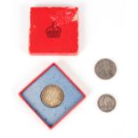 A COLLECTION OF THREE SILVER CORONATION MEDALS consisting of George V silver jubilee medal in