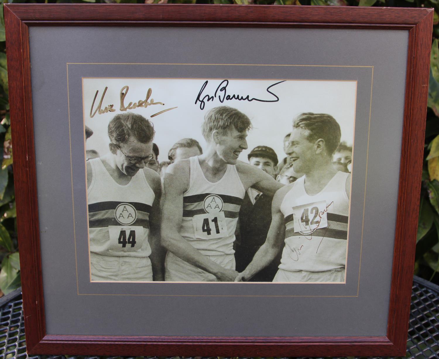 Personally signed by Roger Bannister, Chris Chataway and Chris Brasher a 4 minute mile - Image 4 of 5