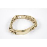 Impressive Gents 9ct Gold ID Bracelet with bark finish chain 124g total weight
