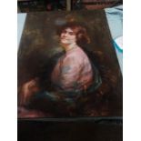 Leon Sprink (Russian 1862-1948), Pastel Portrait of Socialite Evangaline Mercedes Mary Bigington (