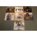 Collection of Seven Beatles Records Sgt Peppers Lonely Heart Club Band PMC 7027 1st Pressing