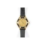 Ladies Bucherer wristwatch with enamelled Bezel of Hexagonal form