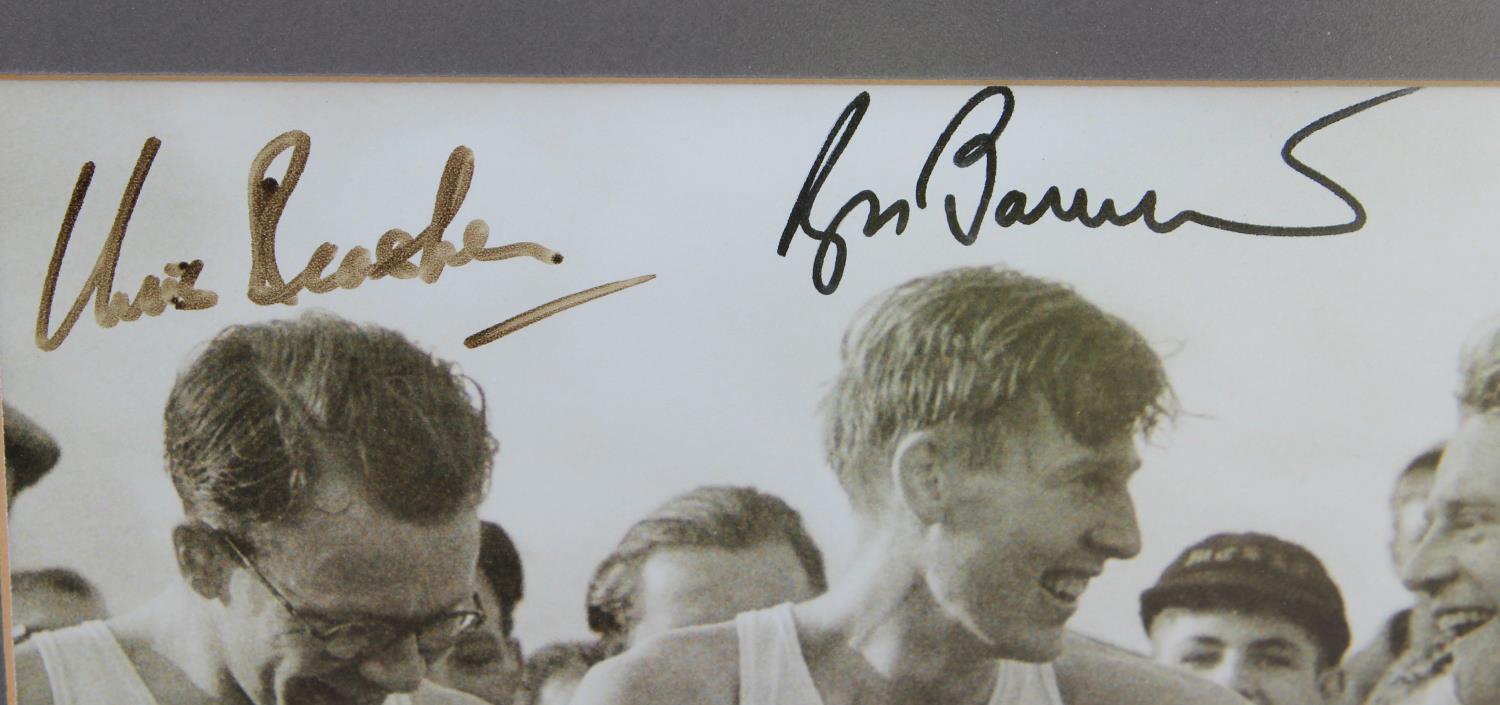 Personally signed by Roger Bannister, Chris Chataway and Chris Brasher a 4 minute mile - Image 2 of 5