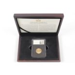 Cased 1925 Deep Edge Reissue George VI Gold Sovereign in CPM Plastic Capsule with Documentation