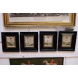 Four Early Original Cricket Prints of Lillywhite, Fuller Pilch, Tho Box & Ja Cobbett c1850; captions