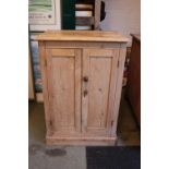 Pine Cabinet of 2 doors with shelves to interior
