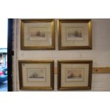 Set of 4 Galleon Prints by Derek Gardner all singed in Pencil Limited edition 20 x 14cm