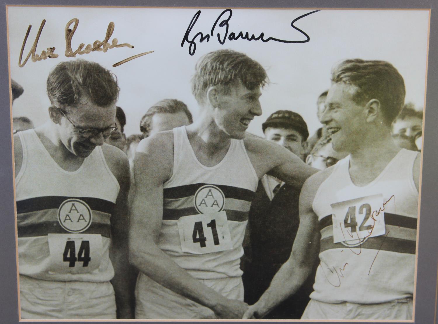 Personally signed by Roger Bannister, Chris Chataway and Chris Brasher a 4 minute mile - Image 5 of 5