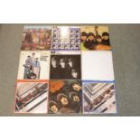 The Beatles; Collection of 9 Beatles Vinyl Records inc. Sgt Peppers Lonely Hearts Club Band PMC