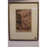 Framed Watercolour 'A London Scene' by Agnes Pringle dated 1881, 23 x 17cm